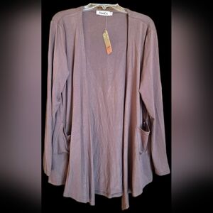 NWT! TownCat Taupe / Brown Open Front Cardigan